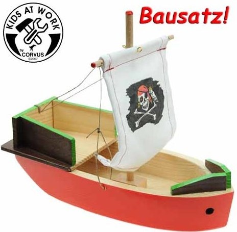 Kids at Work piratenschip bouwpakket houten speelgoed creatief