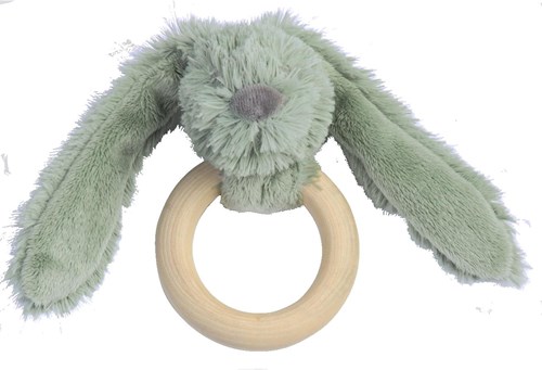 Happy Horse houten bijtring konijn Richie groen FSC baby cadeau