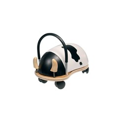 Wheelybug porteur vache grand - jouet à chevaucher enfant - noir blanc