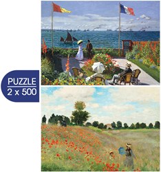 Grafika puzzle art Monet 500 pièces - Jardin à Sainte Adresse et Champ de coquelicots