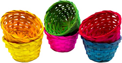 Eduplay panier en bambou set - paniers de rangement colorés pour enfants