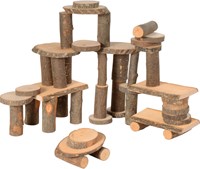 Eduplay ensemble jouet en bois - jeu de construction naturel pour enfants