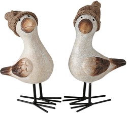 Boltze Home decoratie meeuw Simon wit polyresin 11x6x18cm beeld
