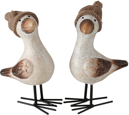Boltze Home decoratie meeuw Simon wit polyresin 11x6x18cm beeld