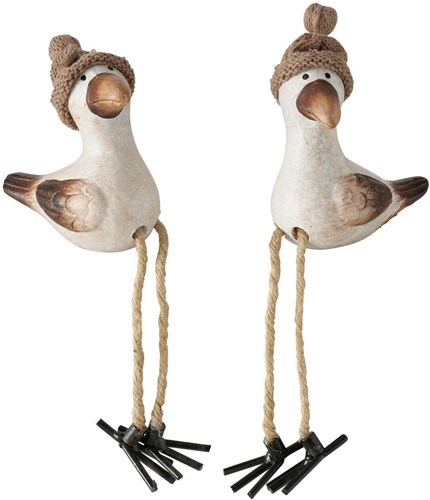 Boltze Home decoratie figuur Simon zeemeeuw keramiek 22cm bruin