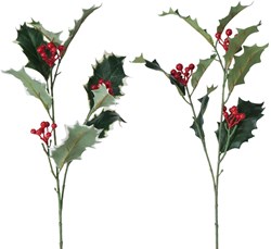Boltze Home branche décorative houx décoration de Noël avec baies rouges 50cm
