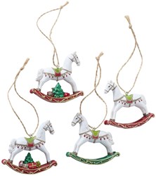 Boltze Home cheval à bascule suspension résine 7x7cm décoration jouet