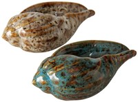 Boltze Home decoratie schelp zilver porselein 14x8x5,5cm ornament