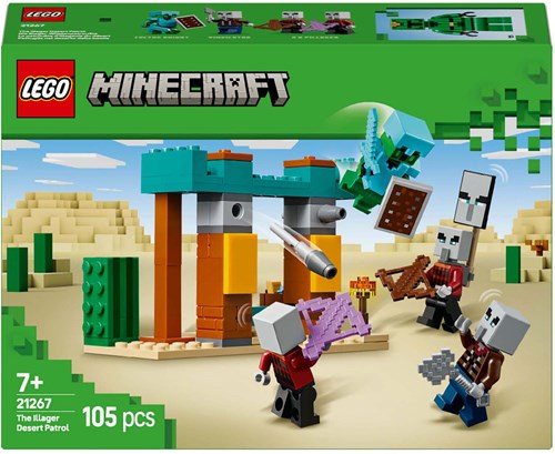 LEGO Minecraft woestijn bouwset met Illagers en cactusridder - 21267