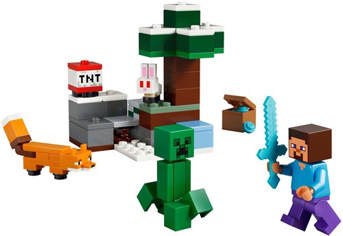 LEGO Minecraft set d'aventure biome Taïga de Steve avec figurines et accessoires-2