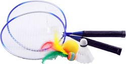 HOT Sports + Toys badmintonset voor kinderen met shuttle en kleurrijke rackets