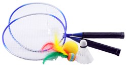 HOT Sports + Toys badmintonset voor kinderen met shuttle en kleurrijke rackets