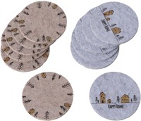 Boltze Home set de dessous de verre feutre Noël maisons arbres 6 pièces marron