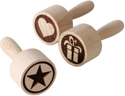 Boltze Home tampon à biscuits Noël set - accessoire de pâtisserie bois 3 pcs