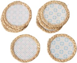 Boltze Home set de dessous de verre Portofino bleu jacinthe d'eau 4 pièces