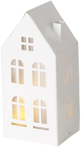Boltze Home decoratie huisje metaal LED wit sfeerverlichting 22,3cm