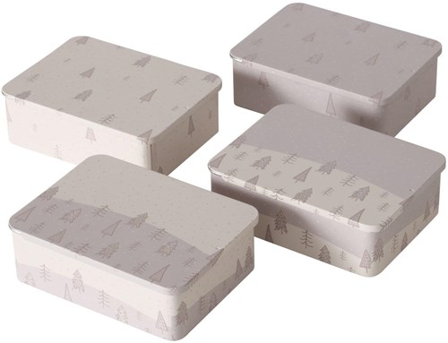 Boltze Home boîte de rangement métal blanc 12x9x4cm hermétique cuisine
