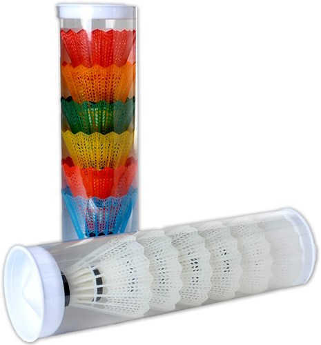 Volants plastique couleurs néon jouet badminton 6 pièces
