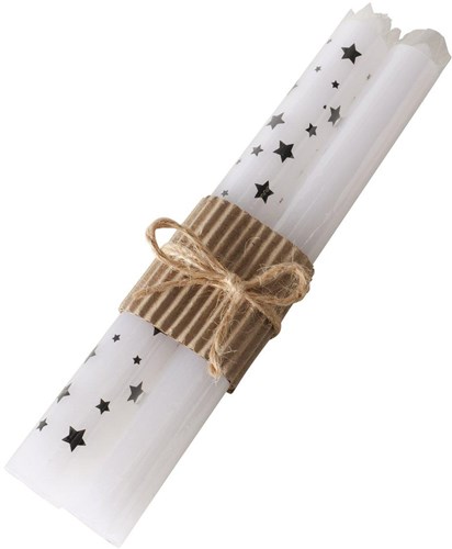 Boltze Home dinerkaars set wit 2 stuks 20cm - sfeervolle kaarsen decoratie
