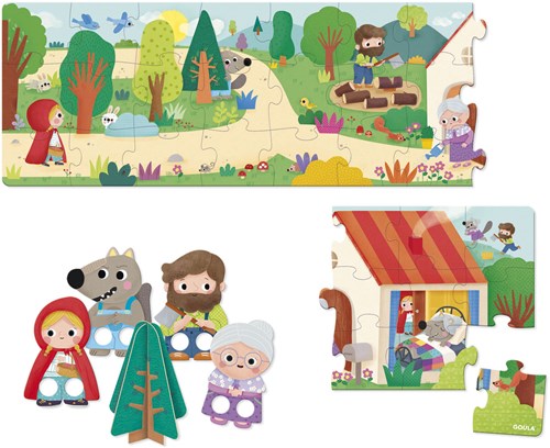 Goula puzzle XXL Petit Chaperon Rouge - jouet éducatif en carton 30 pièces-2