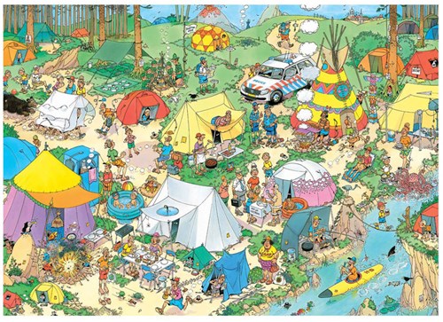 Jumbo legpuzzel Kamperen in het Bos Jan van Haasteren 1000 stukjes-2