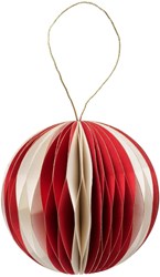 Boltze Home boule de Noël décoration rouge-blanc papier mat Ø9cm sapin