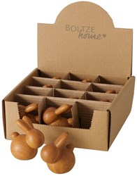 Boltze Home decoratie haas beeldje bruin porselein 6cm interieur