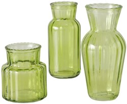 Boltze Home vase verte lot de 3 Tilla décoration verre