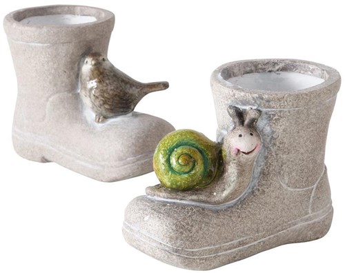 Boltze Home bloempot laars terracotta decoratie voor kinderen