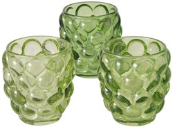 Boltze Home windlicht glas groen - trendy bubbelstructuur decoratie