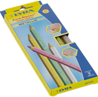 Lyra crayons de couleur métalliques set 6 couleurs pour enfants et adultes