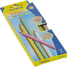 Lyra crayons de couleur métalliques set 6 couleurs pour enfants et adultes