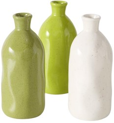 Boltze Home vase porcelaine décoration blanc lime vert 15cm moderne