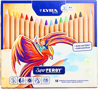 Lyra crayons de couleur Super Ferby non vernis 18 couleurs en boîte métal