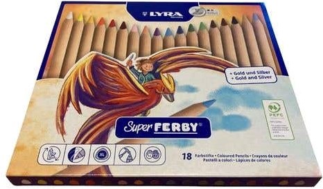 Lyra crayons de couleur Super Ferby non vernis 18 couleurs en boîte métal-2