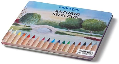 Lyra crayons de couleur Super Ferby non vernis Astoria 18 pièces en boîte métal