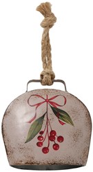 Boltze Home kerstklok decohanger met juten touw 11,5x5x12cm metaal
