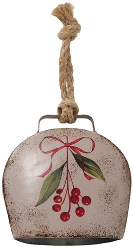 Boltze Home cloche de Noël déco à suspendre avec corde en jute 11,5x5x12cm métal