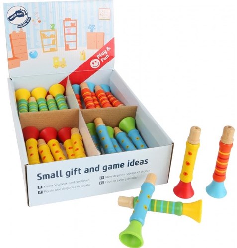Small Foot jouet musical en bois trompette flûte bleue pour enfants-2