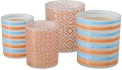 Boltze Home windlicht set glas multicolor mediterrane stijl 2-delig