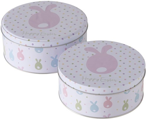 Boltze Home boîte de rangement set - motif de Pâques - 2 pièces - multicolore - boîte à biscuits