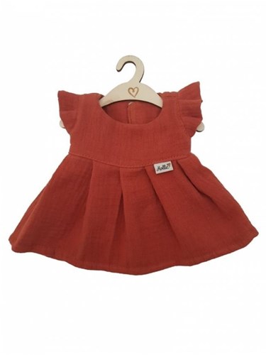 Hollie poppenjurk katoen Spring terra 34 cm - poppenkleding