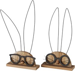 Boltze Home decoratie haas beeld FSC hout 25,5cm konijn