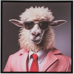 Boltze Home canvas schilderij schaap 50x50cm kleurrijk decoratief