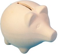 Creativ Company tirelire cochon terre cuite blanche 9x11 cm lot de 10 pièces-2
