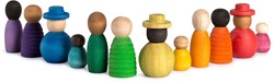 Grapat jouet en bois jouer ensemble - figurines colorées à construire