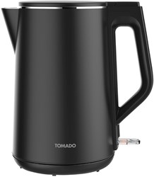 Tomado waterkoker dubbelwandig 1,5L 2200W zwart cool-touch keuken