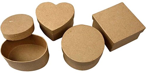Creativ Company boîtes de rangement papier-mâché kit créatif 28 pièces brun-2
