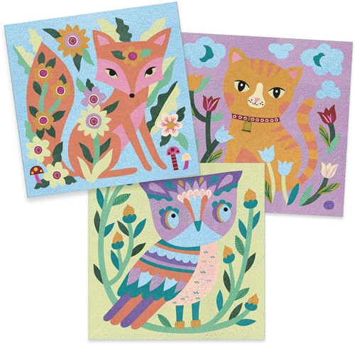 Djeco Kit de peinture sur sable Animaux nocturnes-3