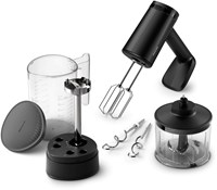 Philips handmixer 500W zwart - krachtige keukenmixer met accessoires